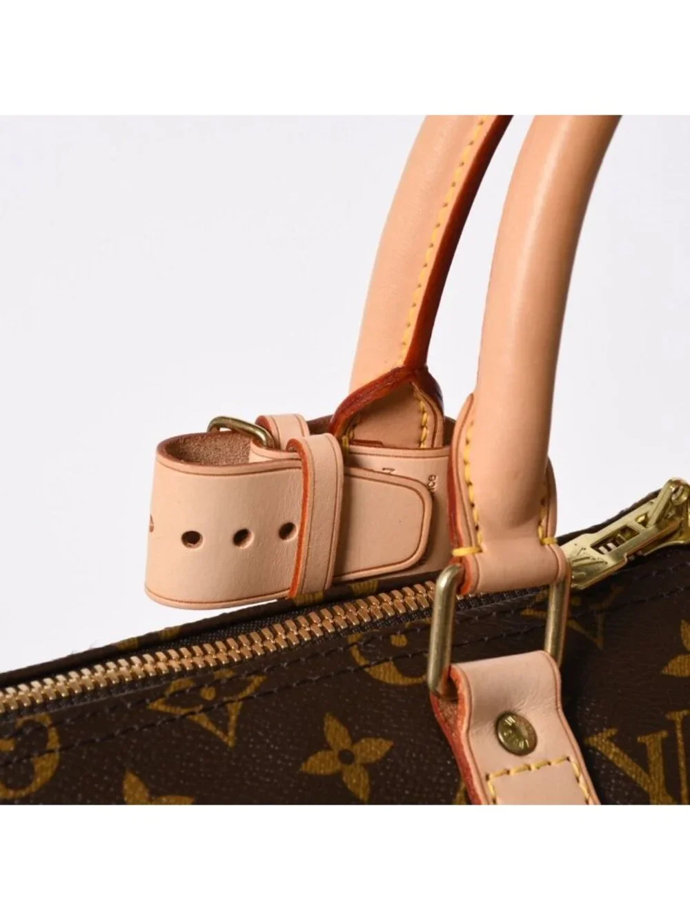 Louis Vuitton Keepall 50 Boston Bag Leather Monogram Gold